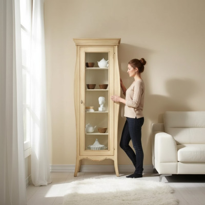 Buffet Vitrine de Luxe Armoire en Verre de Style Classique Italien Meubles