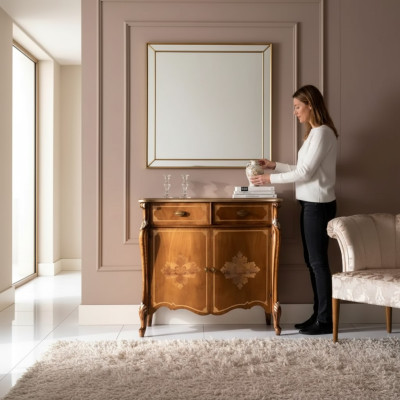 Buffet Commode Armoire Marron Armoire Étagère de luxe Mobilier Armoire en bois neuf