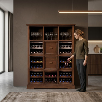 Bar à domicile Salon Armoire Cabinet de bar Vitrine Mobilier italien Bois
