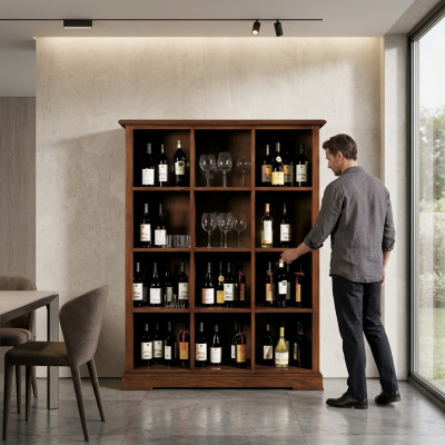 Garderobe Bar Armoire Vitrine Meuble de salon Étagère Design Bois
