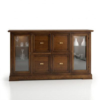 Salon Buffet Vitrine en verre Vitrine Salle à manger Buffet Meubles en bois