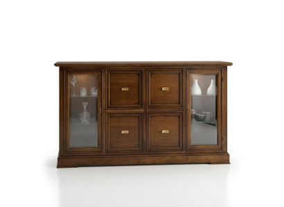 Salon Buffet Vitrine en verre Vitrine Salle à manger Buffet Meubles en bois