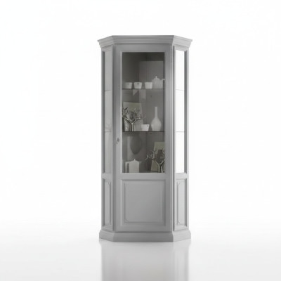 Vitrine d'angle Armoire Vitrine Blanche Vitrines Salon Classique r Étagère