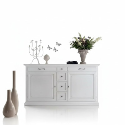 Luxueuse commode blanche en bois Buffet Armoire Mobilier de salon Italie
