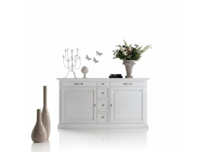 Luxueuse commode blanche en bois Buffet Armoire Mobilier de salon Italie