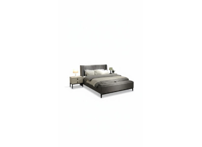 Lit luxueux avec tabouret design exclusif et finition de haute qualité