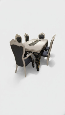 Grand ensemble de salle à manger, élégant ensemble de table à manger 4 chaises nouvellement élégant