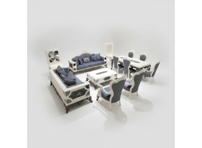Ensemble de salon moderne en 4 pièces, 2 canapés élégants, fauteuil design neuf