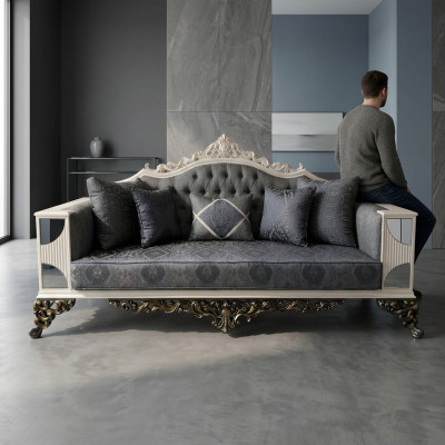 Canapé 3 places luxueux Canapé noble Élégant Salon Canapé Art déco neuf