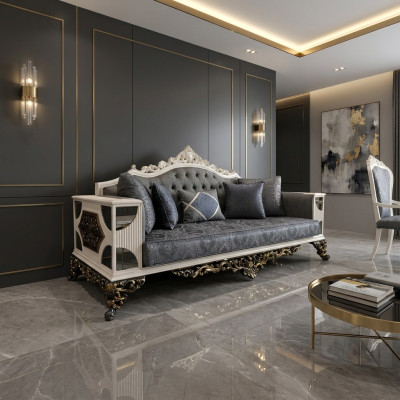 Canapé 3 places luxueux Canapé noble Élégant Salon Canapé Art déco neuf