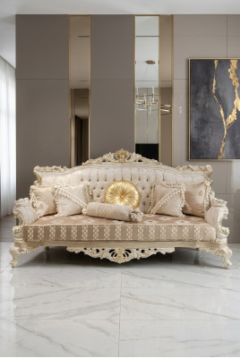 Élégant canapé 3 places Noble Mobilier élégant Salon Canapé beige neuf