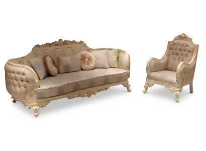 Canapé 3 places de luxe élégant, Fauteuil de salon Noble Meuble nouveau