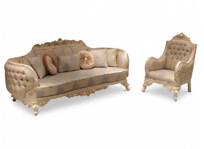 Canapé 3 places de luxe élégant, Fauteuil de salon Noble Meuble nouveau