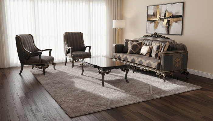 Luxueux ensemble de canapé 3 pièces avec canapé 3 places, 2 fauteuils relax de luxe