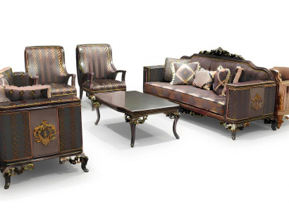 Luxueux ensemble de canapé 3 pièces avec canapé 3 places, 2 fauteuils relax de luxe