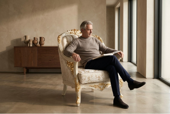 Fauteuil de salon élégant, fauteuil confortable, siège moderne, cadre neuf.