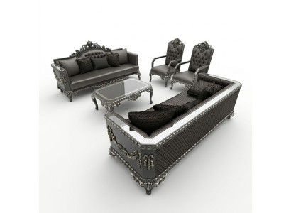 Design Mebel Ensemble de canapés pour le salon 2x canapé + 2x fauteuil + Table basse assortie