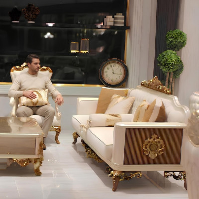 Ensemble de meubles de salon élégants: canapé luxueux, fauteuil confortable, ensemble avec 2.