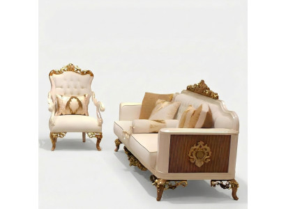 Ensemble de meubles de salon élégants: canapé luxueux, fauteuil confortable, ensemble avec 2.