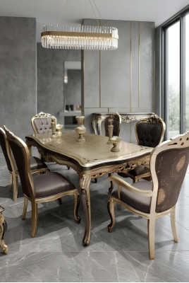 Stylischer Speisesaal 6x Stühle Esszimmermöbel 6x Stühle 6 robuste Stühle