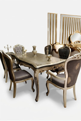 Stylischer Speisesaal 6x Stühle Esszimmermöbel 6x Stühle 6 robuste Stühle
