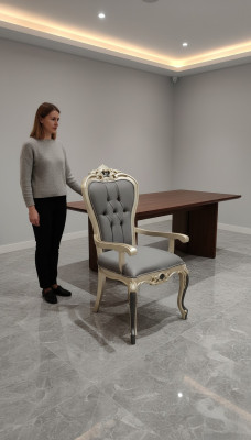 chaise de salle à manger exclusive Chesterfield chaise confortable en bois textile chaises de salle à manger