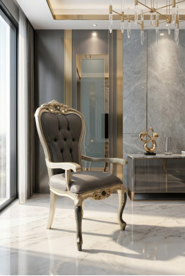 chaise de salle à manger exclusive Chesterfield chaise confortable en bois textile chaises de salle à manger