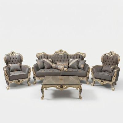Ensemble de canapés exclusif 3+3+1 à 3 pièces 2x Fauteuil Canapé Relax Luxueux.