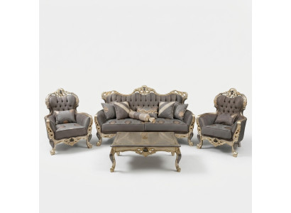 Ensemble de canapés exclusif 3+3+1 à 3 pièces 2x Fauteuil Canapé Relax Luxueux.