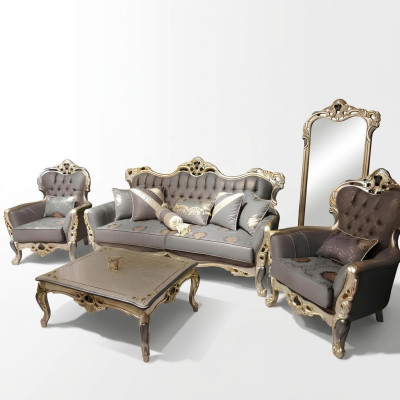 Ensemble de salon Chesterfield chic, ensemble de canapés 3+1+1 places.