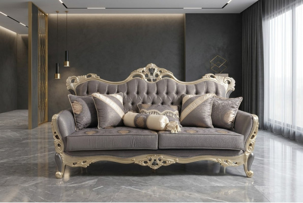 Ensemble de canapé 3+3 places Mobilier Ensemble de luxe Canapé gris Ensemble moderne Nouveau.