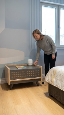 Table de chevet pour enfants de style noble, meuble design pour enfants, tables consoles pour la chambre d'enfants, gris.