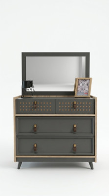 meuble de rangement avec miroir de design exclusif, commode de chambre à coucher de design armoire