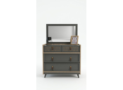 meuble de rangement avec miroir de design exclusif, commode de chambre à coucher de design armoire