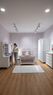 Ensemble complet de chambre d'enfants conçu par un designer. Set de chambre, meubles pour enfants et jeunes.