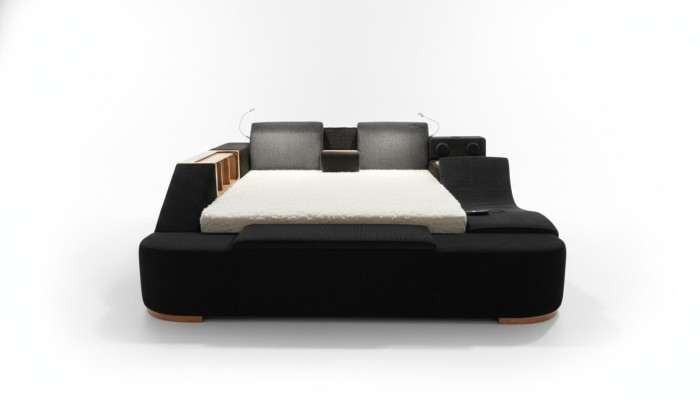 Mobilier de chambre coloré meubles colorés n Lits Lits Noir Lit Moderne.