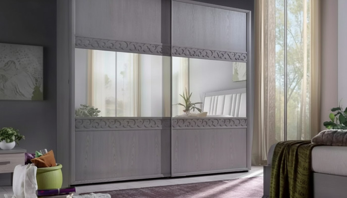 Armoire à portes coulissantes Armoire Armoire avec miroir Bois de luxe Moderne
