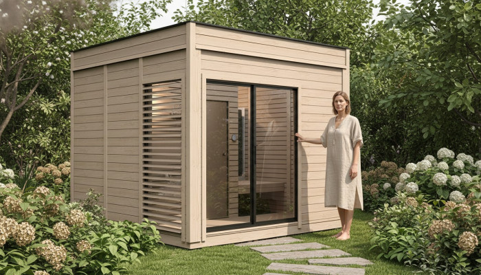Sauna en bois sauna extérieur Bois Sauna en pin maison de sauna panoramique de jardin
