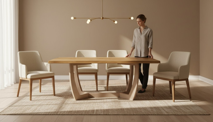 Salle à manger Table à manger 180cm Table de cuisine en bois Table 90x180 marron moderne