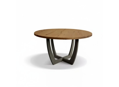 Table ronde en bois Table ronde de cuisine Table à manger de style moderne Marron 140cm