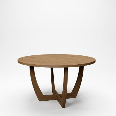 Table ronde en bois Table de cuisine ronde Nouveau style moderne marron de 140cm