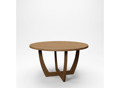Table ronde en bois Table de cuisine ronde Nouveau style moderne marron de 140cm
