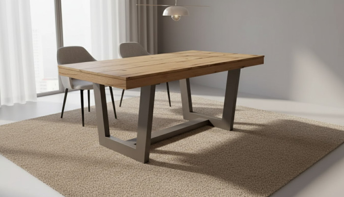 Table à manger en bois table extensible de salle à manger 160/240 x 90 x 78 cm style moderne