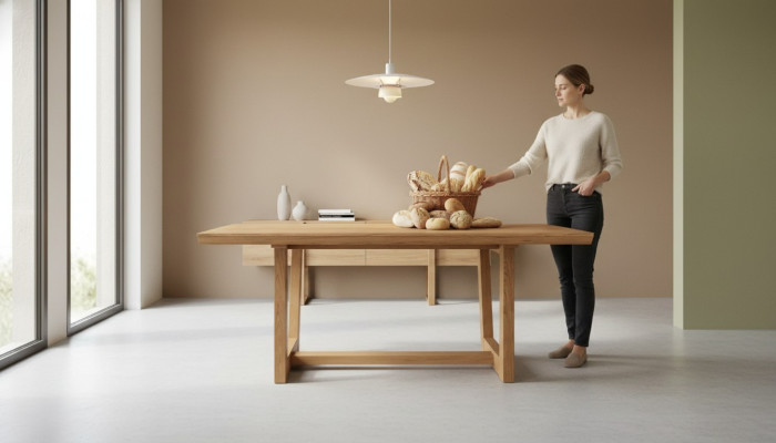 Table à manger Table de cuisine Tables à manger marron Table à manger en bois style Moderne en marron