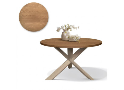 Table ronde de cuisine et de salle à manger Table basse Couleur Marron Style Moderne Bois 140cm