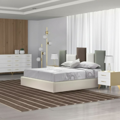 Lit Moderne Élégant Chambre de Luxe Lits Meuble Italien 180x200
