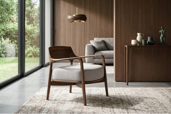 Chaise de salle à manger Fauteuil de salon Fauteuils inclinables en bois moderne Rembourrage inclinable