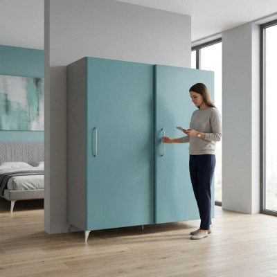 Armoire Chambre Armoire Moderne Placards à vêtements vert turquoise