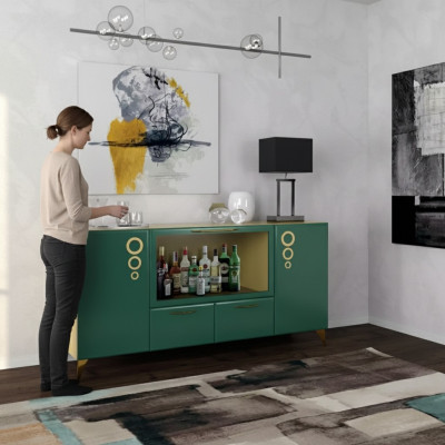 Buffet de luxe Vert console neuf Buffets modernes Coffres de séjour en bois