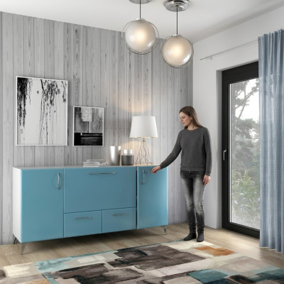 Bahut bleu pour bébé Mobilier de luxe Unités murales de salon Commodes de meubles